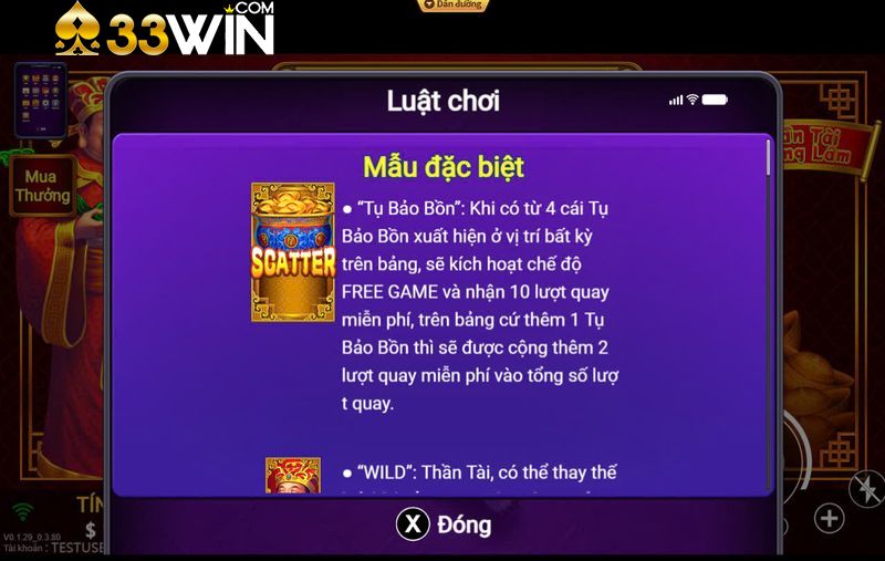 Luật chi tiết trong game Thần Tài Giáng Lâm 33Win